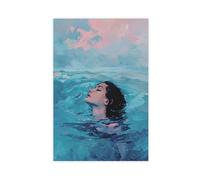 QITUBVAF Lady in The SeaCanvas Poster Bedroom Decor Landscape Office Room Decor Gift 16x24inch(40x60cm)