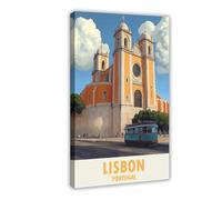 QITUBVAF Lisbon Travel PosterCanvas Poster Bedroom Decor Landscape Office Room Decor Gift 20x30inch(50x75cm)