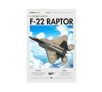 QITUBVAF Lockheed Martin F-22Canvas Poster Wall Art Decor Print Picture Paintings for Living Room Bedroom Decoration 12x18inch(30x45cm)