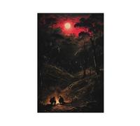 QITUBVAF Rise of The Blood MoonCanvas Poster Bedroom Decor Landscape Office Room Decor Gift 24x36inch(60x90cm)