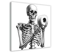 QITUBVAF Skull With Toilet PaperCanvas Poster Bedroom Decor Landscape Office Room Decor Gift 16x16inch(40x40cm)
