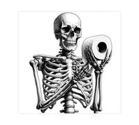 QITUBVAF Skull With Toilet PaperCanvas Poster Bedroom Decor Landscape Office Room Decor Gift 20x20inch(50x50cm)
