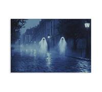 QITUBVAF Spooky Ghosts in CityCanvas Poster Wall Art Decor Print Picture Paintings for Living Room Bedroom Decoration 12x18inch(30x45cm)