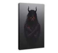QITUBVAF Succubus with Red EyesCanvas Poster Bedroom Decor Landscape Office Room Decor Gift 24x36inch(60x90cm)