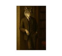QITUBVAF The Gentleman WolfCanvas Poster Bedroom Decor Landscape Office Room Decor Gift 12x18inch(30x45cm)