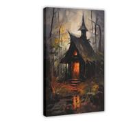 QITUBVAF The Witch's CottageCanvas Poster Bedroom Decor Landscape Office Room Decor Gift 08x12inch(20x30cm)