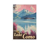 QITUBVAF Vintage Lake Como PosterCanvas Poster Bedroom Decor Landscape Office Room Decor Gift 16x24inch(40x60cm)