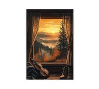 QITUBVAF Violin And SunsetCanvas Poster Wall Art Decor Print Picture Paintings for Living Room Bedroom Decoration 24x36inch(60x90cm)