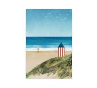 QITUBVAF Woman on The Beach DunesCanvas Poster Bedroom Decor Landscape Office Room Decor Gift 20x30inch(50x75cm)