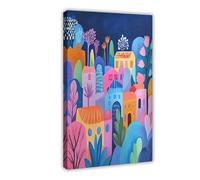 QITUBVAF Wonderful And Colourful HousesCanvas Poster Wall Art Decor Print Picture Paintings for Living Room Bedroom Decoration 24x36inch(60x90cm)