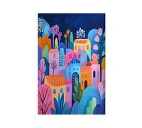 QITUBVAF Wonderful And Colourful HousesCanvas Poster Wall Art Decor Print Picture Paintings for Living Room Bedroom Decoration 16x24inch(40x60cm)