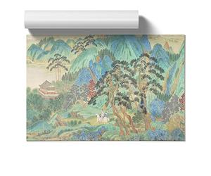 Qiu Ying Chinese Oriental 1 | Unframed Wall Art Print | Ready to Frame Poster | Modern Home Decor Picture | Artwork for Living Room, Bedroom, Kitchen or Office | A3 (29.7x42 cm)