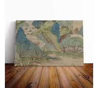 Qiu Ying Chinese Oriental Canvas Print | Gallery Wrapped 30mm Frame Wall Art | 20x14 inches | Ready to Hang | Modern Picture | Living Room Bedroom Lounge Office