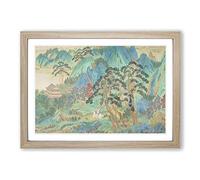 Qiu Ying Chinese Oriental Vol.1 Framed Print | A2 Oak Framed Wall Art | Ready to Hang | Modern Nature Picture | Living Room Bedroom Lounge Office