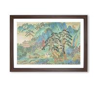 Qiu Ying Chinese Oriental Vol.1 Framed Print | A2 Walnut Framed Wall Art | Ready to Hang | Modern Nature Picture | Living Room Bedroom Lounge Office