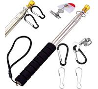 Qiuboluny 6.56FT Telescopic Handheld Flagpoles with Clips Portable Flag Pole Lightweight Extendable Tour Guide Stainless Steel Banner Flag Pole Pointer for Teachers with Anti-Slip Grip