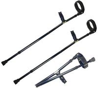 QIUFANGY Adjustable Crutches for Adults, Forearm Crutches with Pivoting Closed-Cuff(Pair), Lightweight Aluminum Folding Elbow Crutches w/Ergonomic Comfortable Wrist Handles (Color : Black)