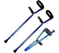 QIUFANGY Adjustable Crutches for Adults, Forearm Crutches with Pivoting Closed-Cuff(Pair), Lightweight Aluminum Folding Elbow Crutches w/Ergonomic Comfortable Wrist Handles (Color : Blue)