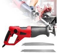 QIUFANGY Bone Saw Machine, Electric Bone Saw Professional Butchers Saw Variable Speed Electric Corded Sabre Saw with Blades for Cutting Metal Wood Pork Beef Mutton Meat(Red,1100W)