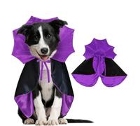 Qiufruit Halloween Pet Cape Costume Cat Vampire Cloak Costume Dog Cosplay Apparel Outfit Accessories for Puppies Kittens (Purple)