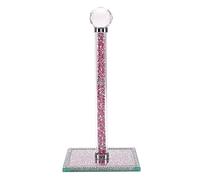 Qiuhome Crushed Diamond Paper Towel Holder Stand Crystal Paper Towel Holder Countertop Bling Kitchen Decor (Pink)