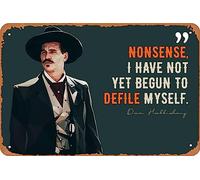 QIUJUPP Doc Holliday Tombstone Movie Poster Retro Metal Sign Vintage Tin Sign for Bar Office Home Wall Decor Gift 12 X 8 inch