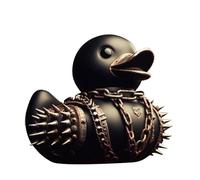 Qiukuicaoben Satan Ducks Gothic Ducks Punk Ducks Rock Duck,Unique Rubber Ducks,Punk Devil Duck Gothic Satan Statue,Satanic Decor,Dark Rubber Duck. (Punk Duck)