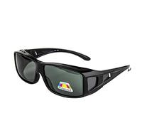 QIULAO Anti-pollen Glasses, Myopia Polarized Sunglasses, UVA/UVB Prevention, Safety Glasses For Adults And Women, Large Format Myopia Glasses (Color : Polarized green, Size : Bright black)