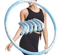 QIULAO Hula Hoop mature adults, 1-5 kg adjustable fitness hula hoop for weight reduction 6-piece removable hoola hoops tires for fitness/sports/abdominal shaping, double layer foam fat burning e