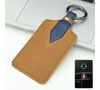 QIULIFAN Key Card Holder for Tesla Model 3 Model Y Genuine Leather Key Holder for Tesla,Brown