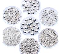 QIULKU Pearl Beads,Sew Pearl Beads 3mm-12mm Gold Plated/Silver Plated Imitation Pearl Acrylic Beads Round Pearl Spaced Scattered Beads For Jewelry Making DIY(Silver plated,3mm-12mm mixed size)