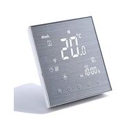 Qiumi Smart Wifi Thermostat for individual Gas/Water Boiler Heating Works with Amazon Alexa Google Home IFTTT 5A Dry Contact, Innovation Brushed panel(Adjustable brightness)