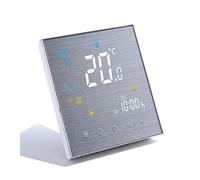 Qiumi Smart Wifi Thermostat for individual Gas/Water Boiler Heating Works with Amazon Alexa Google Home IFTTT 5A Dry Contact, Innovation Brushed panel(Adjustable brightness)