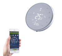 Qiumi Smart WiFi thermostat Programmable LCD Room Thermostat 5A 95-240V Touch Screen Water Heating Temperature Controller, Innovation Brushed panel