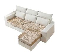 QIUMING 1/2/3/4Seater Crushed Velvet Sofa Seat Covers Plush Stretch Sofa Cushion Covers Elastic Couch Slipcover for Living Room Decor