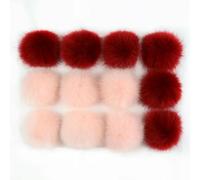 QIUMING 12/14 Pcs 8cm False Hairball Hat Ball Fur Pompom Fake Fox Hat Ball Pom Pom With Rubber Band Diy Clothing Hat Accessories