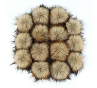 QIUMING 12/14 Pcs 8cm False Hairball Hat Ball Fur Pompom Fake Fox Hat Ball Pom Pom With Rubber Band Diy Clothing Hat Accessories