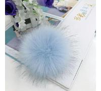 QIUMING 12CM DIY Fur PomPom Artificial Fox Hairball Hat Ball Pom Pom Handmade Large Hair Ball Hat With rubber band