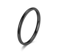 QIUMING 1pc 2mm Thin Fashion Simple Stainless Steel High Polished Rings For Women Men Couple Finger Rings Jewelry