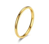 QIUMING 1pc 2mm Thin Fashion Simple Stainless Steel High Polished Rings For Women Men Couple Finger Rings Jewelry