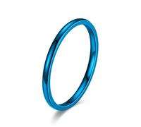 QIUMING 1pc 2mm Thin Fashion Simple Stainless Steel High Polished Rings For Women Men Couple Finger Rings Jewelry