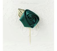 QIUMING 1Pcs Wedding Boutonnieres Buttonhole Men Corsage Brooch Pins Silk Rose Groom Prom Boutonniere Wedding