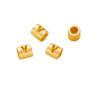 QIUMING 20pcs Gold Plated Brass 26 Letter Digital Round Spacer Beads DIY Jewelry Making Supplies Bracelets Necklace Beaded Component