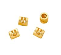 QIUMING 20pcs Gold Plated Brass 26 Letter Digital Round Spacer Beads DIY Jewelry Making Supplies Bracelets Necklace Beaded Component