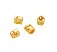 QIUMING 20pcs Gold Plated Brass 26 Letter Digital Round Spacer Beads DIY Jewelry Making Supplies Bracelets Necklace Beaded Component