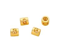 QIUMING 20pcs Gold Plated Brass 26 Letter Digital Round Spacer Beads DIY Jewelry Making Supplies Bracelets Necklace Beaded Component