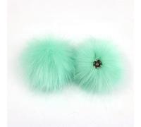 QIUMING 2PCS Fluffy Faux Fur Pompom Buttons 12cm Large Pom Poms with Press Button for Baby Girls Pompon Beanie Hat Hairball