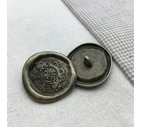QIUMING 41Pcs/Lot Antique Bronze Vintage Metal Buttons 28mm Fur Parka Coat Decoration aAccessories Clothes Diy