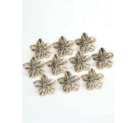 QIUMING 6Pcs/Lot Fashion Large-flower Buttons Gold Women's Flower-Shaped Buttons With a Retro Style Suitable For Women Clothing