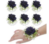 QIUMING 6PCS/set Boutonniere for Men Groom Rose Boutonniere Wedding Ceremony Anniversary Formal Dinner Party Fall Rustic